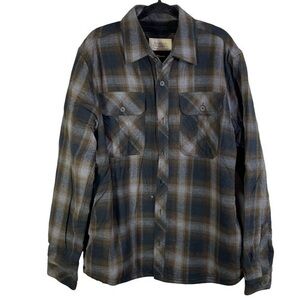 Boston Traders Men's Sherpa-Lined Flannel Size L Color Black/Tan